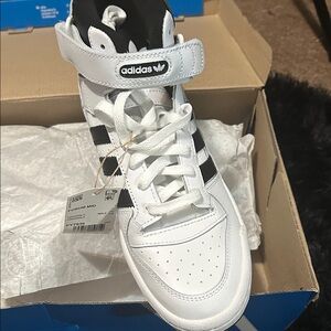 Adidas White and Black High-Top Sneakers